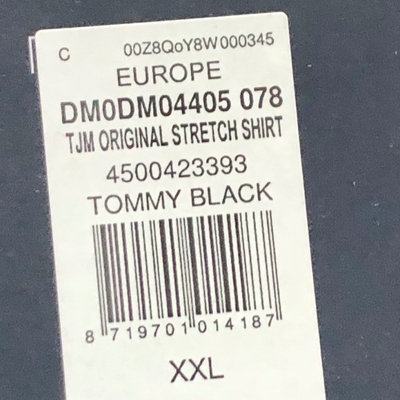 Tommy Jeans, Tommy Hilfiger, Shirt, Mens, Slim Fit Dress Shirt, Black, XXL, NEW - Picture 10 of 13